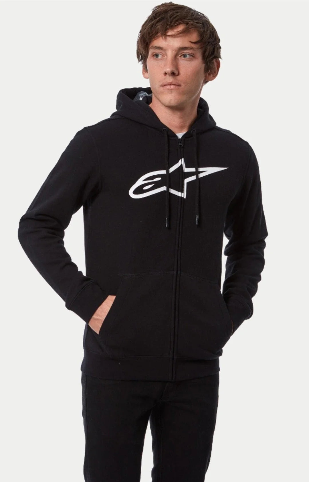 ALPINESTARS AGELESS ZIP HOODIE V3 - BLACK/WHITE
