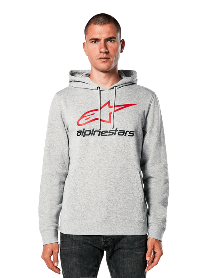 ALPINESTARS ALWAYS HOODIE V3 - GREY HEATHER/RED/BLACK