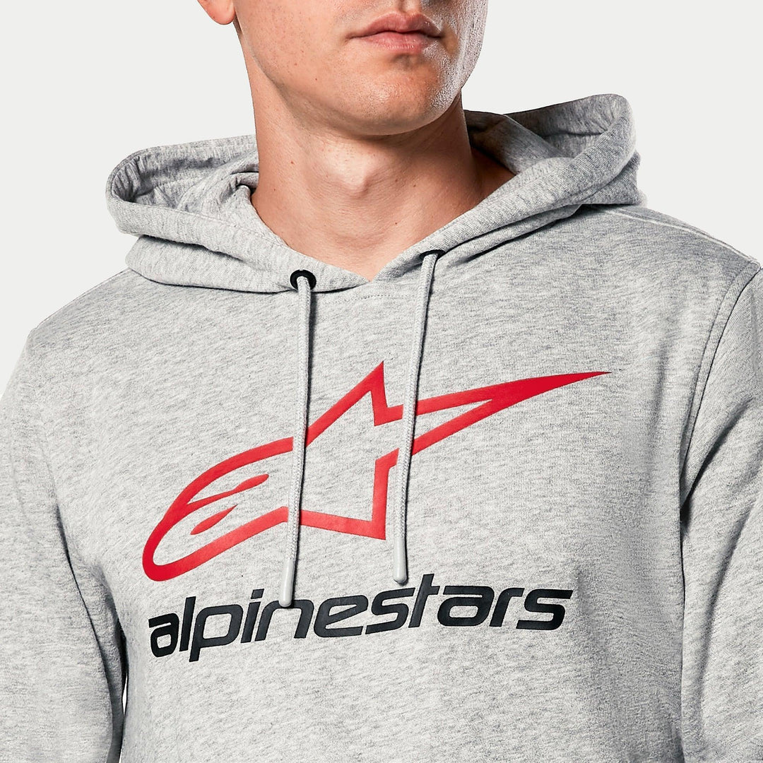 ALPINESTARS ALWAYS HOODIE V3 - GREY HEATHER/RED/BLACK