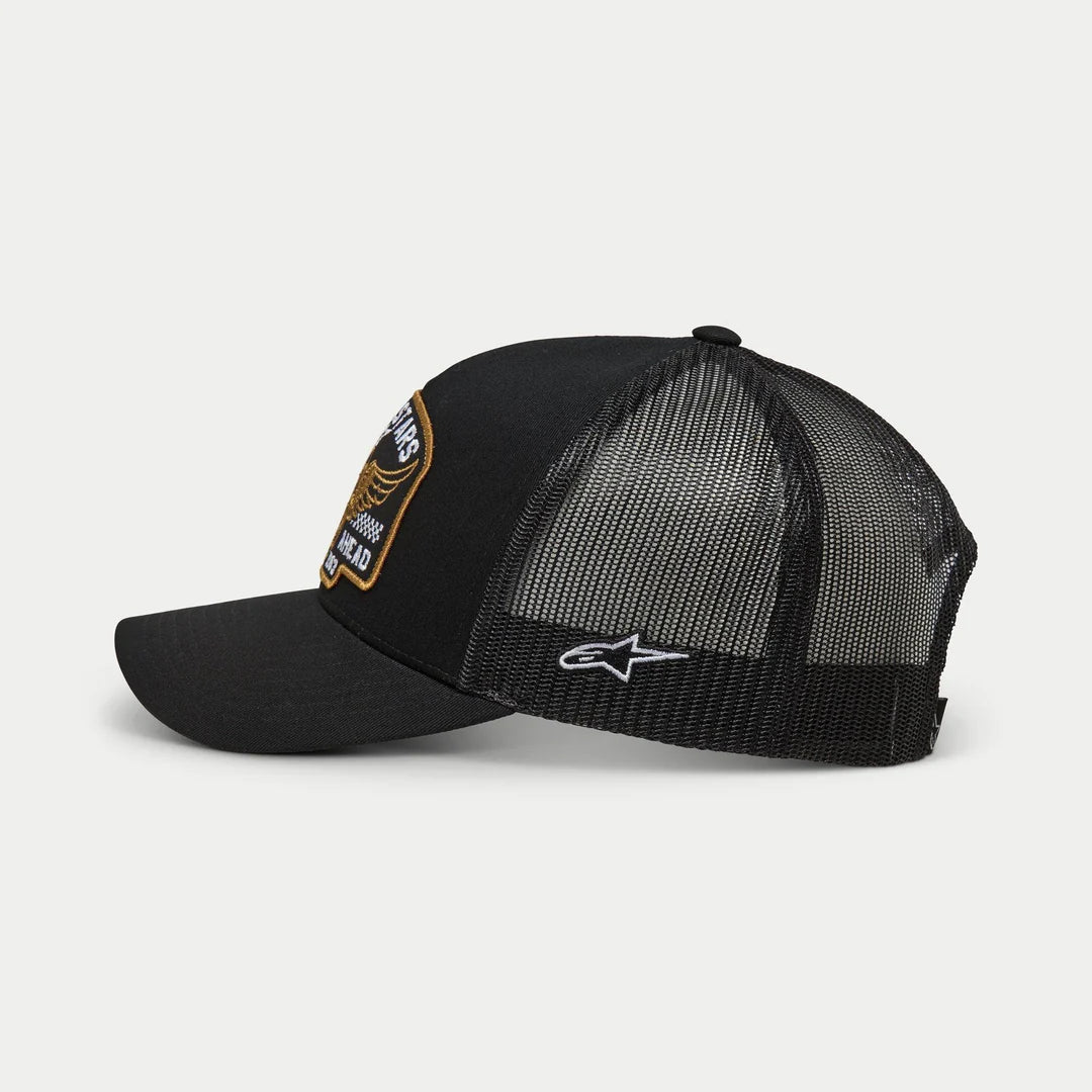 ALPINESTARS HERITAGE PATCH TRUCKER HAT - BLACK/BLACK